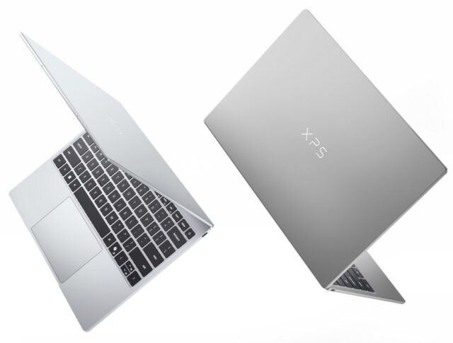 Dell XPS 13 color comparison showing Sky and Storm finishes