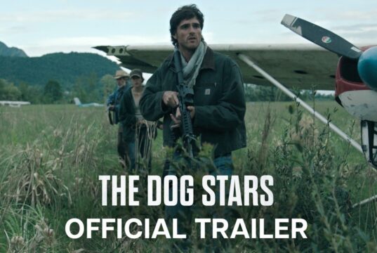 The Dog Stars trailer frame with Jacob Elordi as Hig beside his plane
