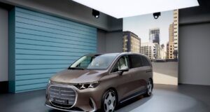 Mercedes-Benz VLE Turns Its Electric Luxury Van Into an 8K Living Room Mercedes-Benz VLE electric luxury van front three-quarter view