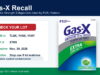Gas-X recall notice with affected Extra Strength Softgels lot numbers