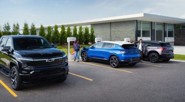 GM Energy Pass: Chevrolet EVs charging at Tesla Supercharger stalls