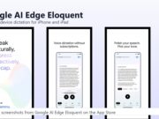 Google AI Edge Eloquent official App Store screenshots showing on-device dictation