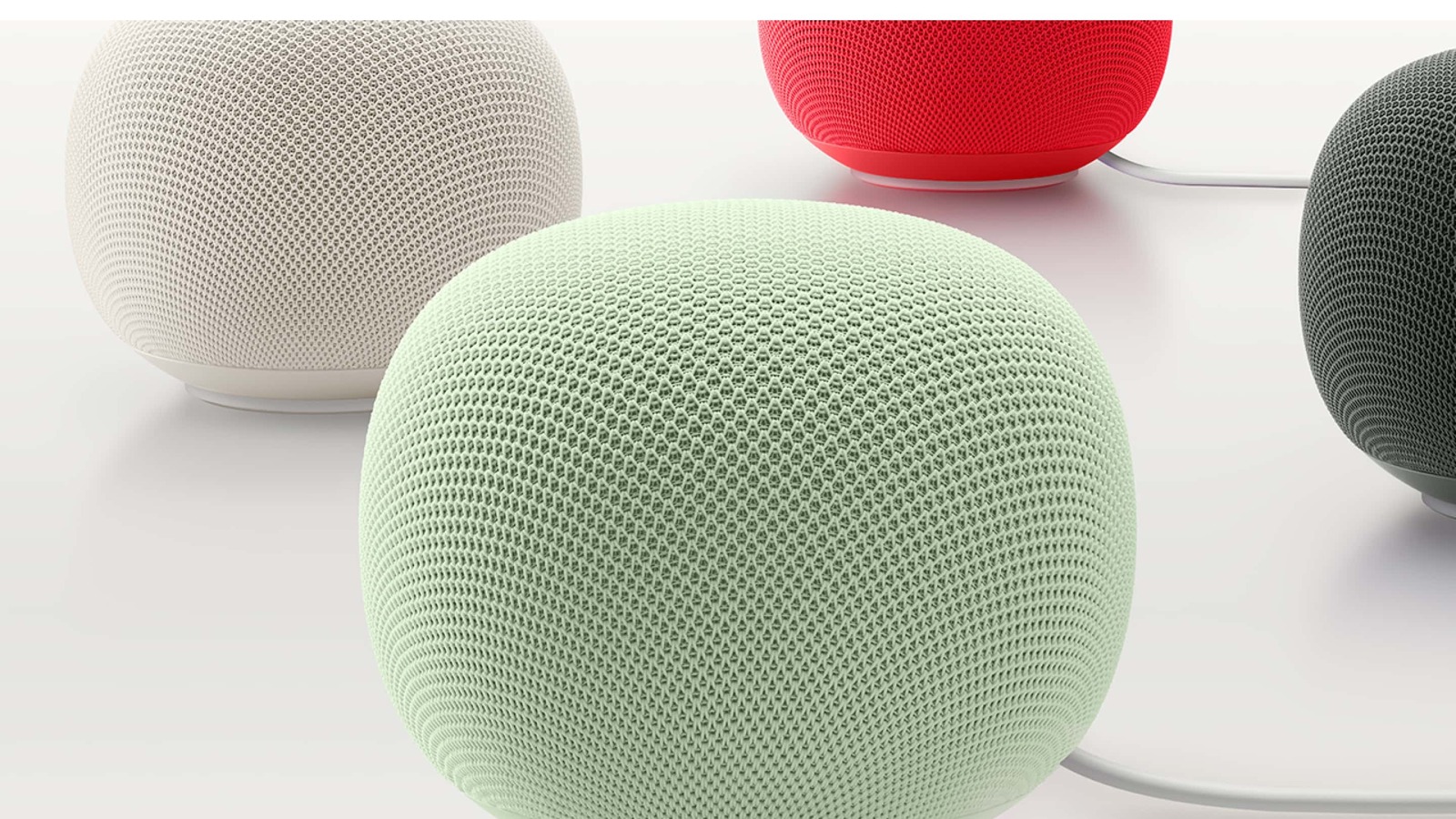 Google Home Speaker colors Jade Porcelain Berry and Hazel