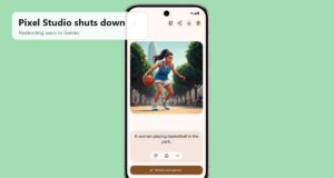 Google Pixel Studio app image showing the AI image app shutdown and Gemini redirect