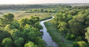 Google water stewardship river and wetland image for its 2030 data center water pledge