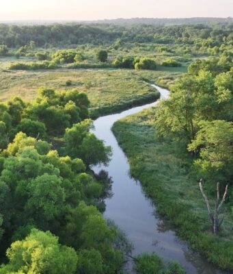 Google water stewardship river and wetland image for its 2030 data center water pledge