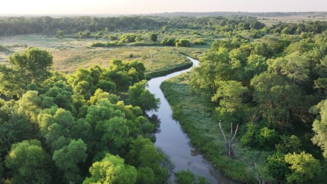 Google water stewardship river and wetland image for its 2030 data center water pledge