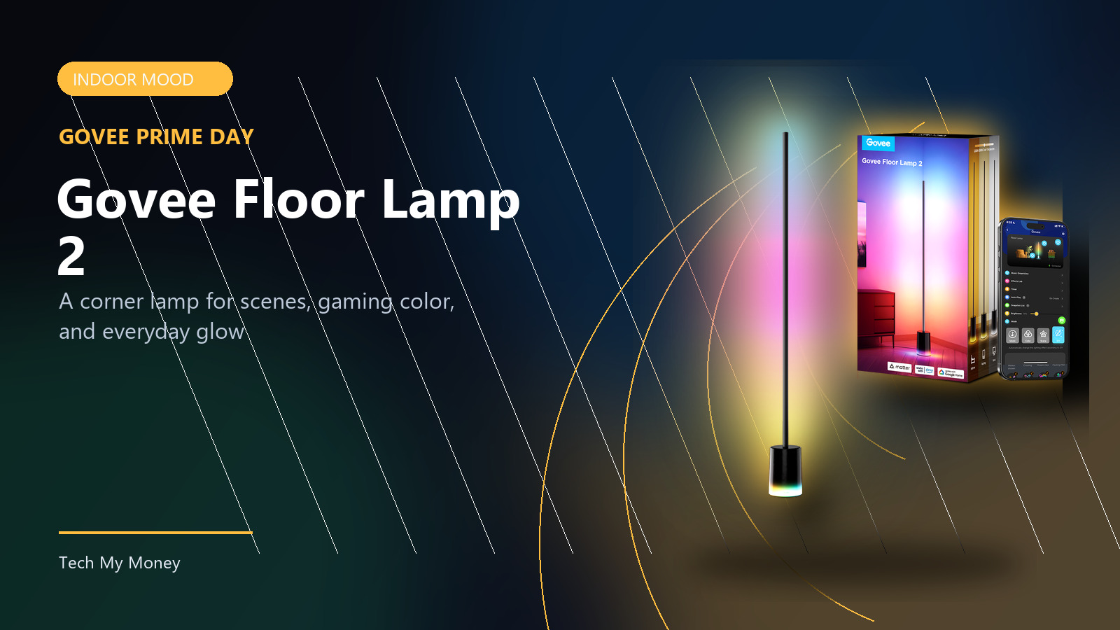 Govee Floor Lamp 2 official product image on Tech My Money Prime Day deal panel