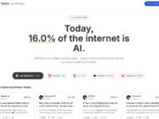 GPTZero AI Vision dashboard showing that an estimated 16 percent of the internet is AI-generated, with detection rates across platforms.