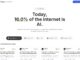 GPTZero AI Vision dashboard showing that an estimated 16 percent of the internet is AI-generated, with detection rates across platforms.