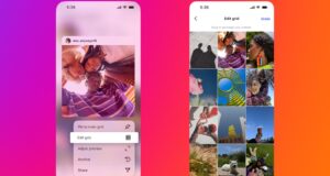 Instagram grid reorder feature: the Edit grid screen for rearranging posts