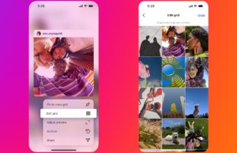 Instagram grid reorder feature: the Edit grid screen for rearranging posts