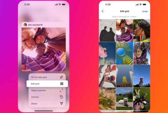 Instagram grid reorder feature: the Edit grid screen for rearranging posts