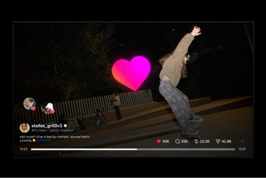 Instagram for TV showing a Reel playing on a Samsung widescreen TV with channels and engagement counts.