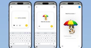 iOS 27 Genmoji interface showing a kitten emoji edited with a text prompt