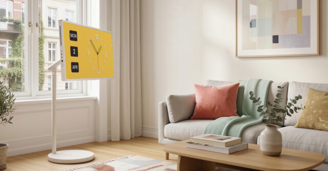 LG StanbyME 2 Max 32-inch 4K portable touchscreen display in a home setup
