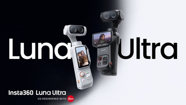 Insta360 Luna Ultra in Cosmic Black and Stellar White Insta360 Luna Ultra gimbal camera in both colors, co-engineered with Leica
