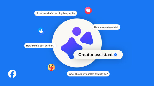 Official Meta header image introducing Creator Assistant and AI Translations on Facebook