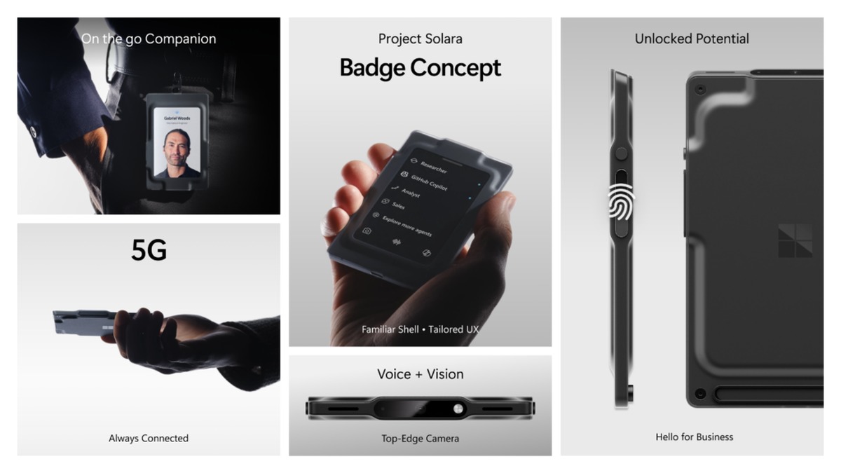 Microsoft Project Solara badge concept reference design