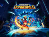 Official eShop artwork for Minecraft Dungeons II showing characters fighting blocky monsters.