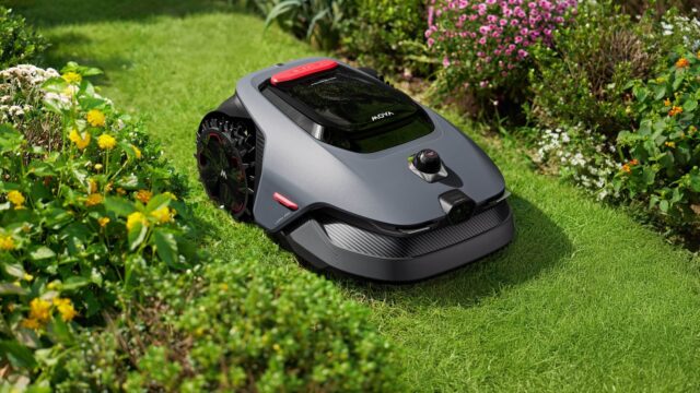 Mova Lidax Pro 800 Featured MOVA LiDAX Pro 800 robotic lawn mower cutting grass in a garden