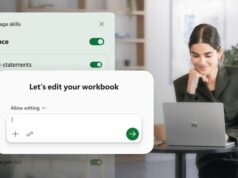 Copilot in Excel building a financial model using Skills