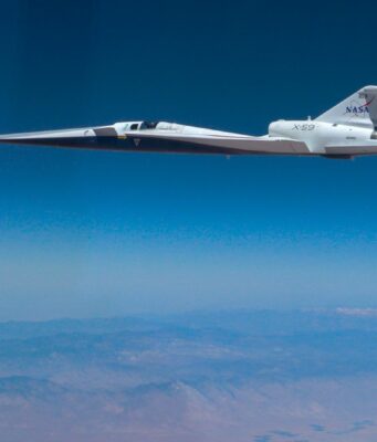 NASA’s Quiet X-59 Jet Breaks the Sound Barrier for the First Time NASA X-59 quiet supersonic jet in flight during its first supersonic mission