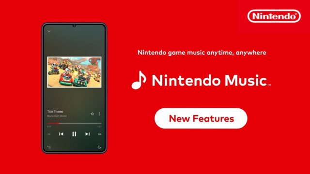Nintendo Music CarPlay and Android Auto support shown in an official Nintendo update image