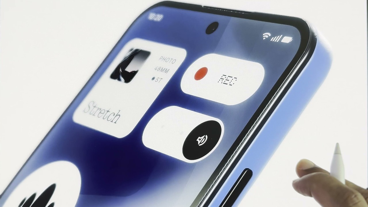 Front of the Nothing Phone 4b showing its display and centered camera in the official reveal