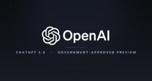 OpenAI logo on a dark editorial graphic about ChatGPT 5.6 being released to government-approved customers first