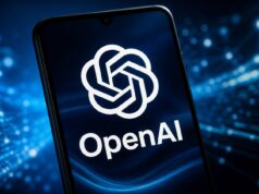 Getty Images Deal Brings Licensed Photos Into ChatGPT Search OpenAI logo displayed on a smartphone against a blue digital network background