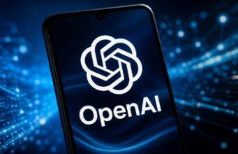 Getty Images Deal Brings Licensed Photos Into ChatGPT Search OpenAI logo displayed on a smartphone against a blue digital network background