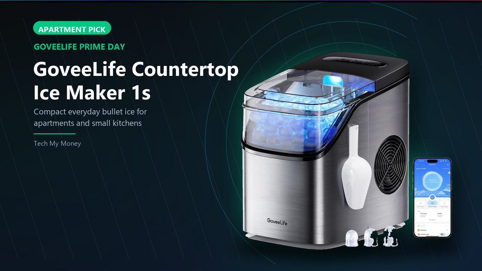 GoveeLife Smart Countertop Ice Maker 1s Prime Day deal panel