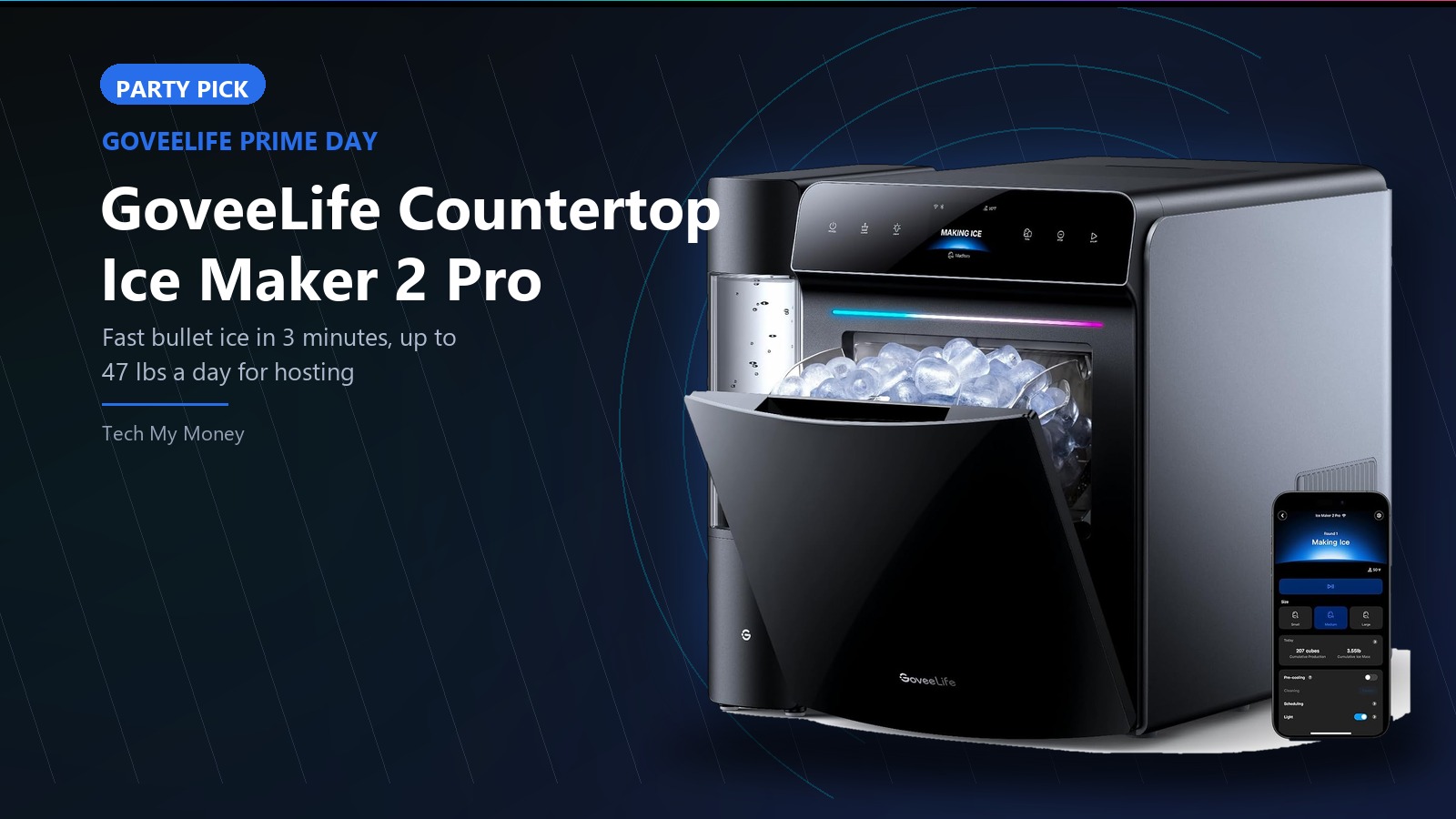 GoveeLife Smart Countertop Ice Maker 2 Pro Prime Day deal panel