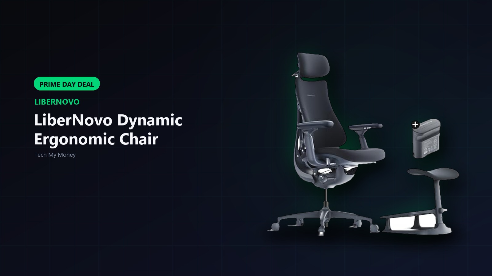 LiberNovo product on a Tech My Money Prime Day deal graphic
