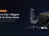 Prime Day deal hero with a LiberNovo chair, Valerion projector and Timekettle earbuds on a Tech My Money graphic.