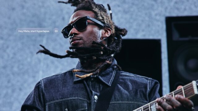 Meta face recognition story: a musician wearing Ray-Ban Meta smart glasses