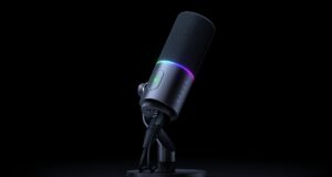 Razer’s first XLR mic, the Seiren V3 Pro, lands at $249.99 Razer Seiren V3 Pro XLR/USB-C microphone on a stand with the RGB ring glowing in pink and teal