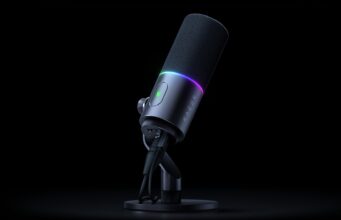 Razer’s first XLR mic, the Seiren V3 Pro, lands at $249.99 Razer Seiren V3 Pro XLR/USB-C microphone on a stand with the RGB ring glowing in pink and teal