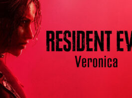 Resident Evil Veronica remake official title art showing atmospheric gothic setting.