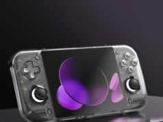 Retroid Pocket Nova handheld gaming console with 4.5-inch 4:3 AMOLED display