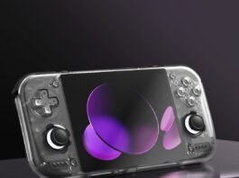 Retroid Pocket Nova handheld gaming console with 4.5-inch 4:3 AMOLED display