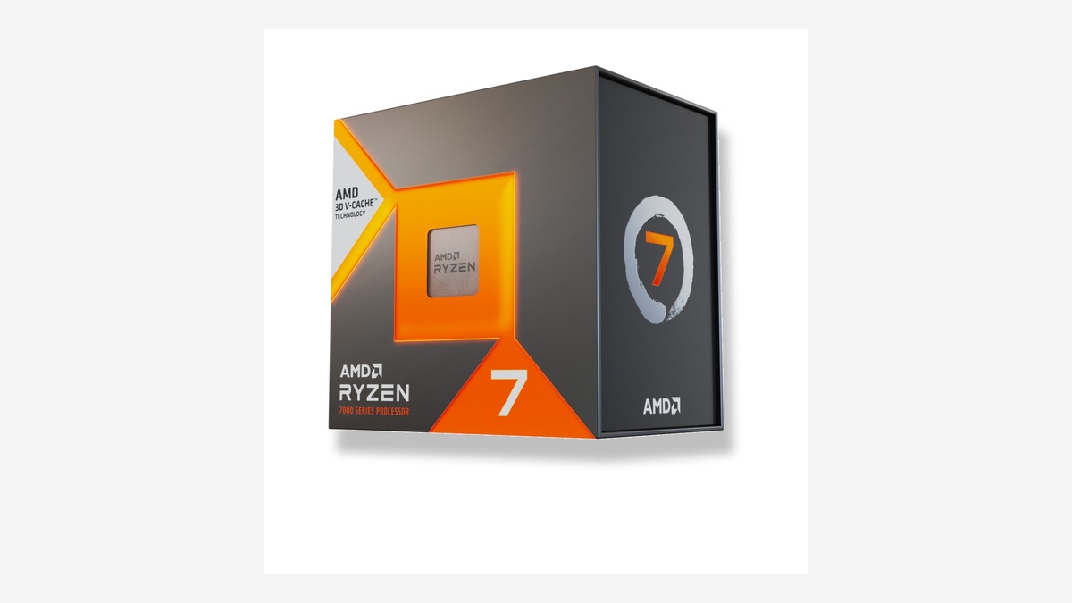 AMD Ryzen 7 7700X3D product box for AM5 gaming PCs
