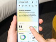 Samsung Health app showing AI health scores on a Galaxy phone