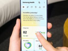 Samsung Health app showing AI health scores on a Galaxy phone
