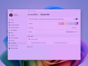 Screen Tint settings in Windows 11 showing color presets and a strength slider
