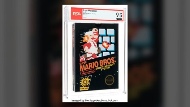 Sticker-sealed Super Mario Bros. PSA 9.6 A++ copy from Heritage Auctions