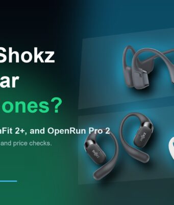 Which Shokz Open-Ear Headphones Should You Buy? Shokz open-ear headphones buying guide hero with OpenDots 2, OpenFit 2 Plus, and OpenRun Pro 2