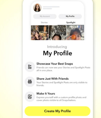 Snapchat Tightens Spotlight Sharing for Younger Teens Snapchat My Profile screen for younger teen Spotlight sharing