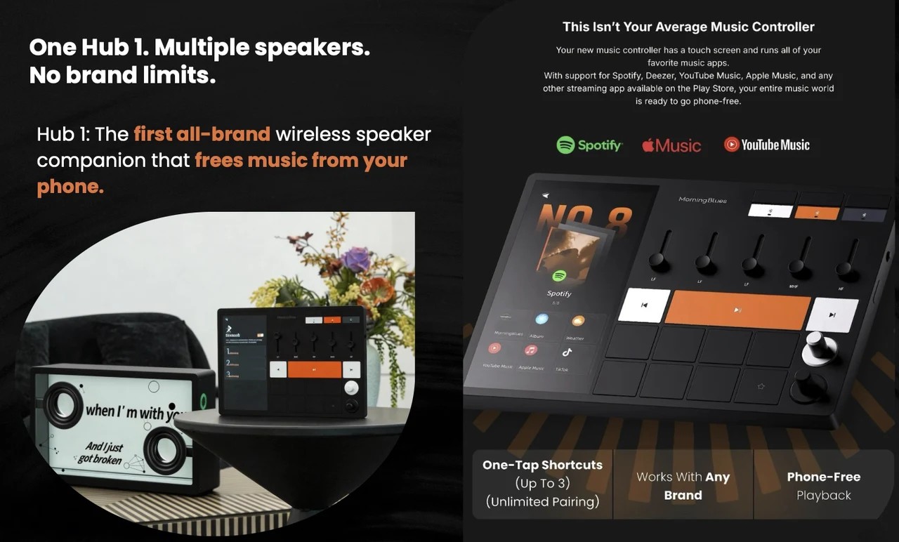MorningBlues Music Hub 1 wireless touchscreen music controller ecosystem